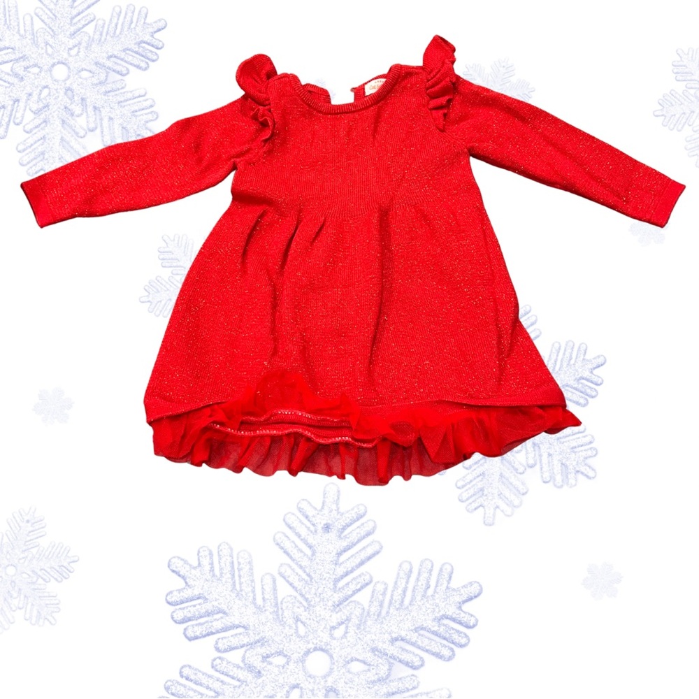 Cat & Jack Sparkling Red Knit Sweater